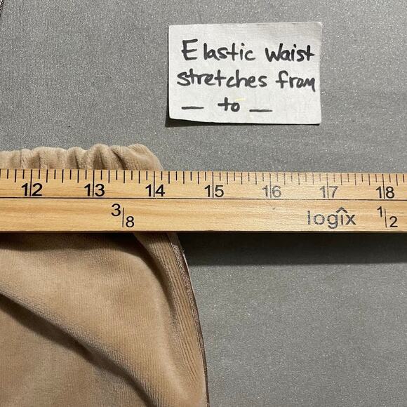 Y2K Everlast Velour Pants Womens Size M Taupe Track Drawstring Athleisure Y2K - Picture 10 of 15